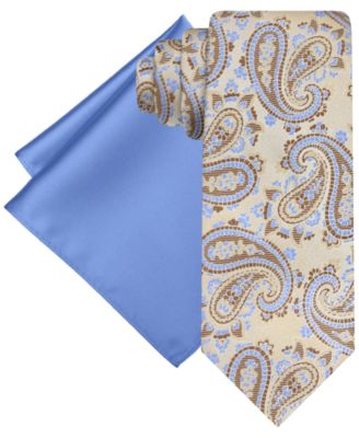 Steve Harvey - Men's Paisley Tie & Solid Pocket Square Set