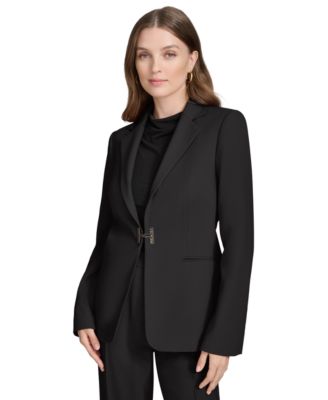 Halston - Women's Logo-Clasp Notch-Lapel Blazer