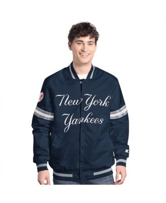 Starter - Men's&nbsp; Navy New York Yankees Scout Full-Snap Varsity Jacket
