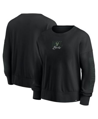 Fanatics - Black Milwaukee Bucks Oversized Game Day Pullover Sweatshirt