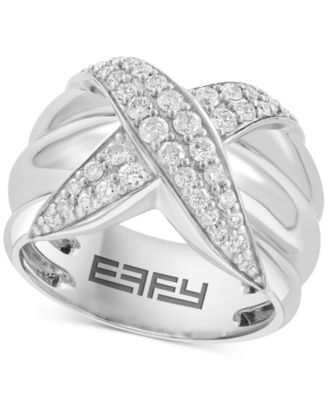 EFFY Collection - Diamond Crossover Statement Ring (5/8 ct. t.w.) in Sterling Silver