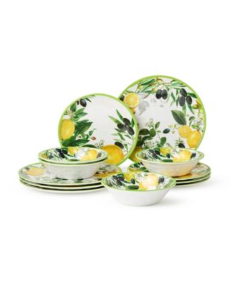 Limone Melamine 12-Pc. Dinnerware Set, Service For 4 image