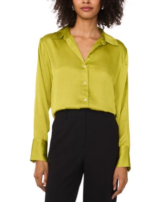 Vince Camuto - Women's Split-Neck Button Long-Sleeve Blouse