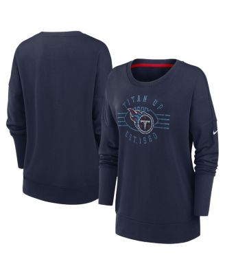 Nike - Women's Navy Tennessee Titans Rewind Playback Icon Performance Pullover Sweatshirt