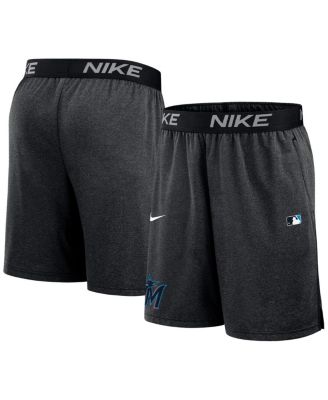 Nike - Men's Black Miami Marlins Authentic Collection Performance Knit Shorts