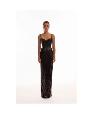 Women's Dramatic fitted sequined maxi skirt image