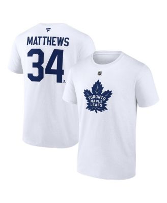 Fanatics - Men's Auston Matthews White Toronto Maple Leaf's Authentic Stack Name Number T-Shirt