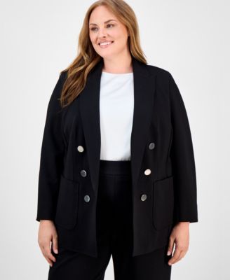 Anne Klein - Plus Size Faux Double-Breasted Jacket