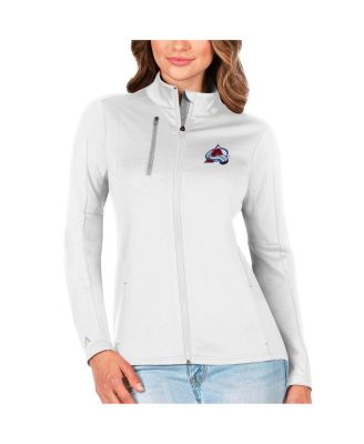 Antigua - Women's White/Silver Colorado Avalanche Generation Full-Zip Pullover Jacket