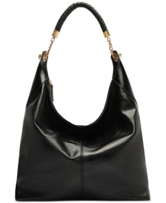 Arezzo - Extra Large Leather Woven Handle Hobo Bag