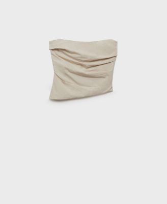 MANGO - Women's Asymmetrical Strapless Top