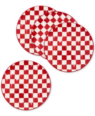 Cherry Check Dinner Plates, Set of 4 image