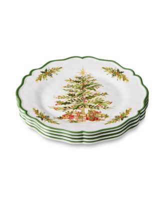 Holly Tree Melamine Dinner Plates, Set of 4 image