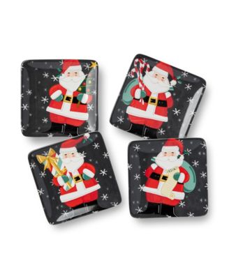 Christmas Whimsy Santa Canape Plates, Set of 4 image