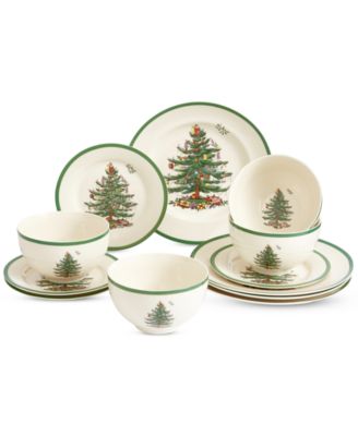 Christmas Tree 12 Pc. Dinnerware Set, Service for 4, Exclusively at Macy's image