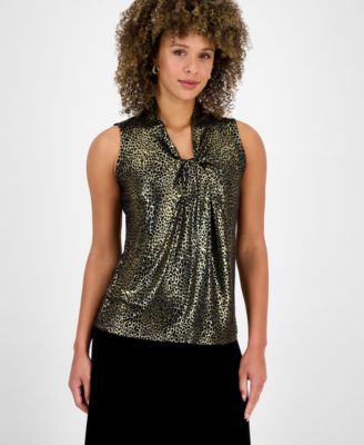 Kasper - Women's Knot-Front Sleeveless Blouse