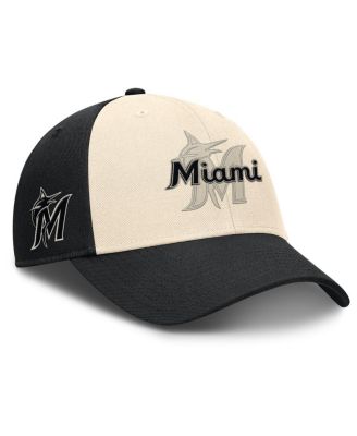 Nike - Men's Black/Natural Miami Marlins Statement Club Performance Adjustable Hat