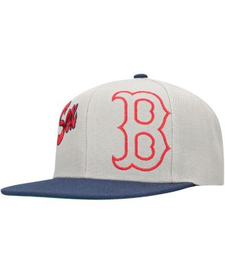 Mitchell & Ness - Men's Gray Boston Red Sox Knock Out Panel Snapback Hat