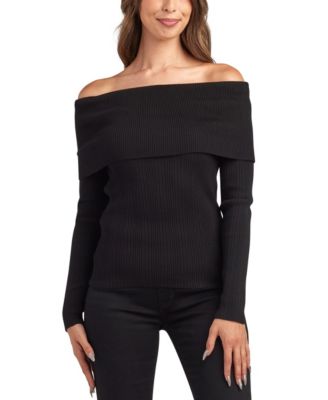 BCX - Juniors' Off-Shoulder Long Sleeve Sweater
