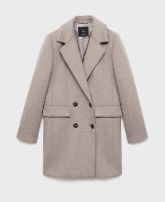 MANGO - Women's Double-Breasted Wool Coat