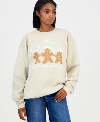 Love Tribe - Juniors' Gingerbread Screen-Print Sweatshirt
