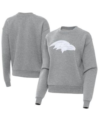 Antigua - Women's Heather Gray Baltimore Ravens Victory Pullover Sweatshirt