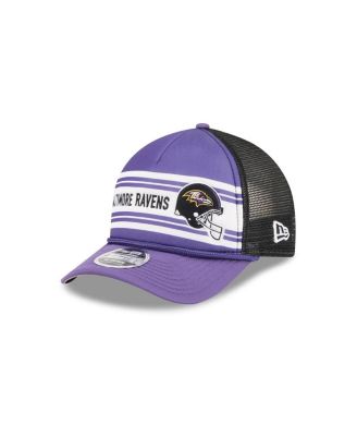 New Era - Men's Purple Baltimore Ravens Linear A-Frame 9FORTY Adjustable Hat
