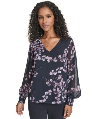 Calvin Klein - Women's Printed Long Sleeve Top
