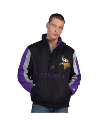 Starter - Men's Black Minnesota Vikings Thursday Night Gridiron Half-Zip Jacket