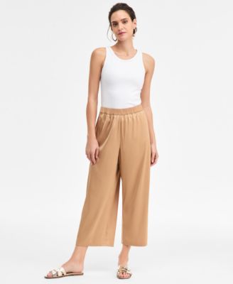 JM Collection - Women's Satin Pull-On Capri Pants