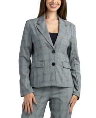 BCX - Women's Millennium Notch Collar Check Blazer