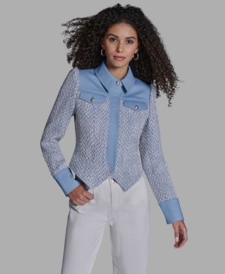 BCBG - Women's Chambray Collared Long-Sleeve Jacket