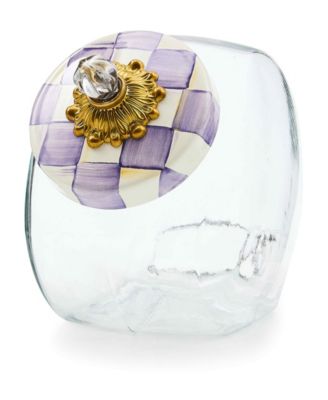 Violet Check Handmade Cookie Jar image