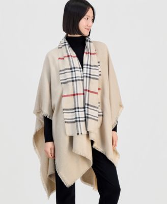 FRAAS - Solid Plaid Scarf Ruana