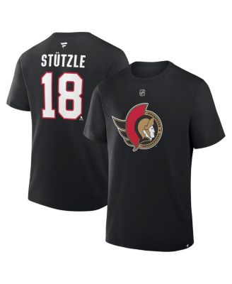 Fanatics - Men's Tim Stutzle Black Ottawa Senators Authentic Stack Name & Number T-Shirt