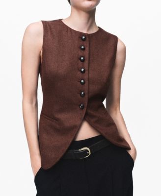 MANGO - Women's Wool-Blend Buttons Vest
