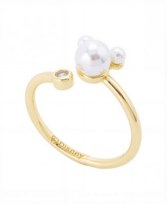 Mickey Mouse Faux Cultivated Pearl and Cubic Zirconia Ring image