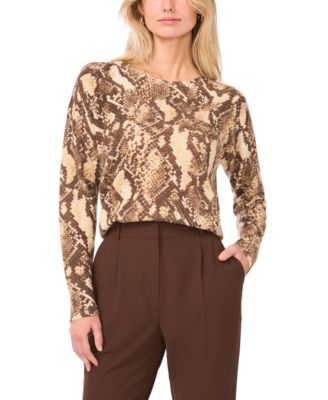 Vince Camuto - Women's Snake Print Long-Sleeve Sweater
