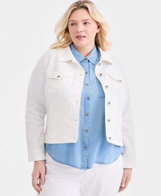 Style & Co - Plus Size Classic Button-Front Denim Jacket