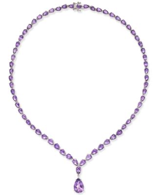 Macy's - Amethyst Statement Necklace (28 ct. t.w.) in Sterling Silver