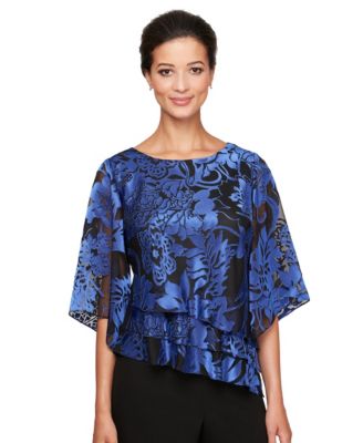 Alex Evenings - Printed Tiered Blouse