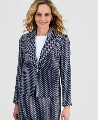 Kasper - Women's Cropped Peak-Lapel Blazer