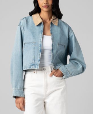 BLANK NYC - Women's Crop Denim Zip Front Barn Jacket