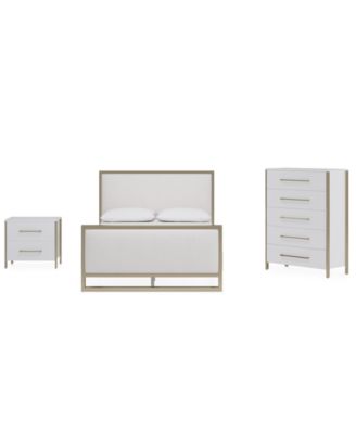 Furniture Emila 3-Pc. Upholstered Queen Bedroom Set Bed, 2-Drawer Nightstand and Chest image