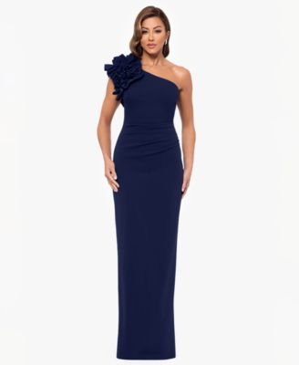 XSCAPE - Petite One-Shoulder Long Sheath Dress