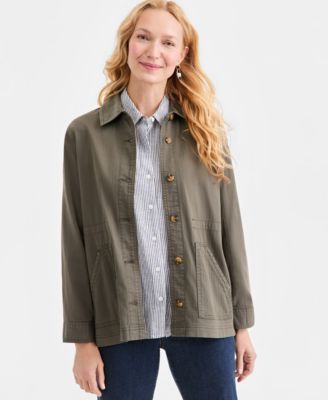 Style & Co - Women's Collared Herringbone Jacket