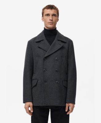 MANGO - Men's Short Double-Breasted Wool Coat