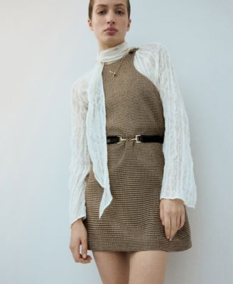 MANGO - Women's Houndstooth Wool-Blend Dress