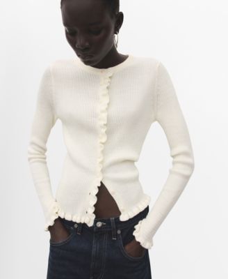 MANGO - Women's Scalloped Edges Cardigan
