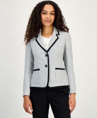 Kasper - Women's Framing-Trim Button-Front Blazer